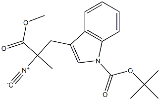 3-(1-tert-ブチルオキシカルボニル-1H-インドール-3-イル)-2-イソシアノ-2-メチルプロピオン酸メチル 化学構造式