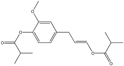 イソ酪酸2-メトキシ-4-[3-(イソブチリルオキシ)-2-プロペニル]フェニル 化学構造式