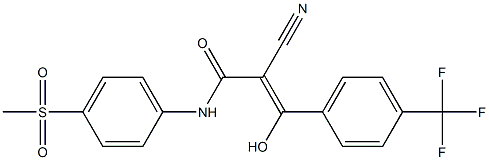 2-Cyano-3-hydroxy-3-[4-trifluoromethylphenyl]-N-[4-methylsulfonylphenyl]acrylamide,,结构式