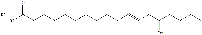 (E)-14-Hydroxy-11-octadecenoic acid potassium salt 结构式