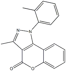 1-(2-メチルフェニル)-3-メチル[1]ベンゾピラノ[4,3-c]ピラゾール-4(1H)-オン 化学構造式