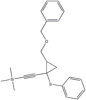 1-Phenylthio-1-(trimethylsilylethynyl)-2-(benzyloxymethyl)cyclopropane,,结构式