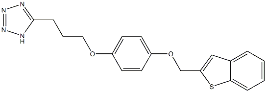 2-[4-[3-(1H-Tetrazol-5-yl)propoxy]phenoxymethyl]benzo[b]thiophene,,结构式