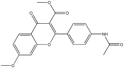 7-Methoxy-2-[4-acetylaminophenyl]-4-oxo-4H-1-benzopyran-3-carboxylic acid methyl ester Structure