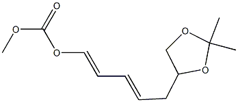 (2E,4E)-1-(Methoxycarbonyloxy)-5-(2,2-dimethyl-1,3-dioxolan-4-yl)-1,3-pentadiene 结构式