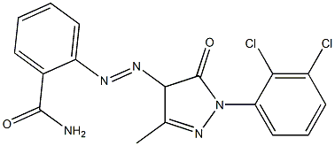 4-(2-Carbamoylphenylazo)-1-(2,3-dichlorophenyl)-3-methyl-5(4H)-pyrazolone Structure