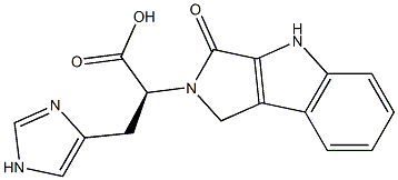 (2S)-3-(4-イミダゾリル)-2-[[1,2,3,4-テトラヒドロ-3-オキソピロロ[3,4-b]インドール]-2-イル]プロピオン酸 化学構造式