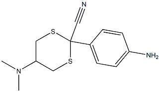 5-(Dimethylamino)-2-[4-aminophenyl]-1,3-dithiane-2-carbonitrile,,结构式