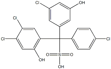 (4-Chlorophenyl)(3-chloro-5-hydroxyphenyl)(3,4-dichloro-6-hydroxyphenyl)methanesulfonic acid 结构式