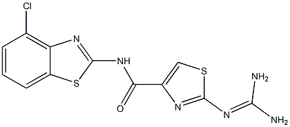 2-(Diaminomethyleneamino)-N-(4-chloro-2-benzothiazolyl)thiazole-4-carboxamide,,结构式