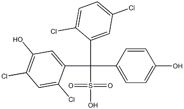 (2,5-ジクロロフェニル)(2,4-ジクロロ-5-ヒドロキシフェニル)(4-ヒドロキシフェニル)メタンスルホン酸 化学構造式
