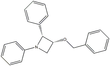 (2R,3R)-1,2-ジフェニル-3-ベンジルオキシアゼチジン 化学構造式