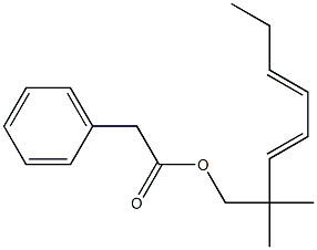 Phenylacetic acid 2,2-dimethyl-3,5-octadienyl ester Struktur