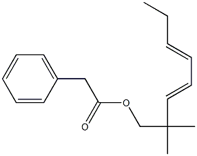 Phenylacetic acid 2,2-dimethyl-3,5-octadienyl ester Structure