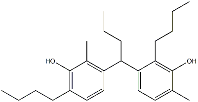 3,5'-Butylidenebis(2-methyl-6-butylphenol) 结构式