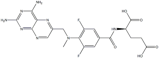 N-[3,5-Difluoro-4-[[(2,4-diaminopteridin-6-yl)methyl]methylamino]benzoyl]-D-glutamic acid Struktur