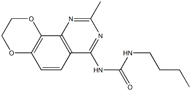 8-(3-Butylureido)-2,3-dihydro-6-methyl-1,4-dioxa-5,7-diazaphenanthrene 结构式