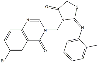  6-Bromo-3-[[4-oxo-2-[(2-methylphenyl)imino]thiazolidin-3-yl]methyl]quinazolin-4(3H)-one