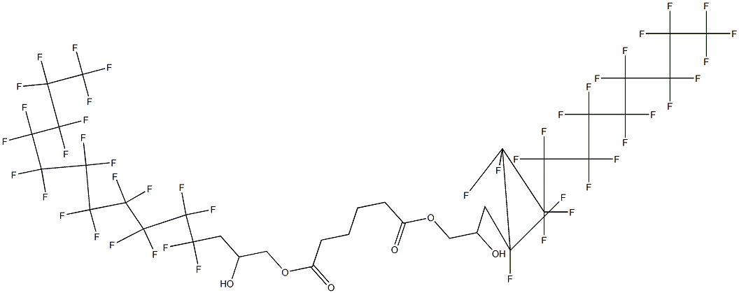 アジピン酸ビス(4,4,5,5,6,6,7,7,8,8,9,9,10,10,11,11,12,12,13,13,14,14,14-トリコサフルオロ-2-ヒドロキシテトラデシル) 化学構造式