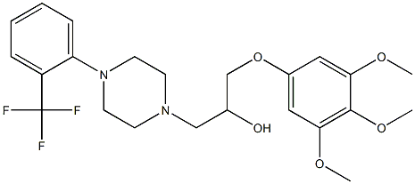 1-(3,4,5-Trimethoxyphenoxy)-3-[4-(2-trifluoromethylphenyl)-1-piperazinyl]-2-propanol 结构式