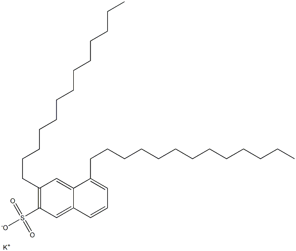 3,5-ジトリデシル-2-ナフタレンスルホン酸カリウム 化学構造式