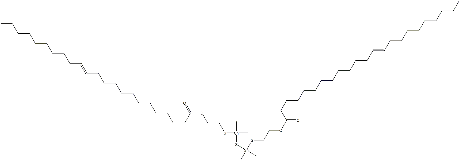 Bis[dimethyl[[2-(12-docosenylcarbonyloxy)ethyl]thio]stannyl] sulfide Structure