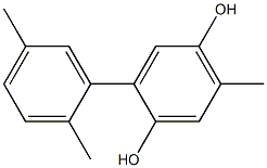 5-メチル-2-(2,5-ジメチルフェニル)ベンゼン-1,4-ジオール 化学構造式