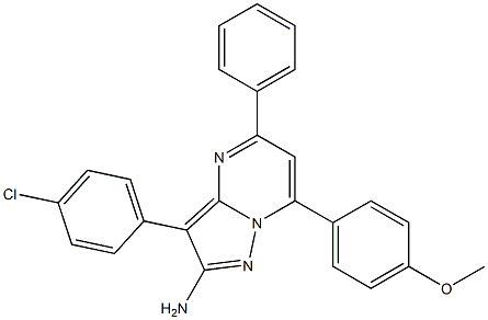 2-Amino-3-(4-chlorophenyl)-5-phenyl-7-(4-methoxyphenyl)pyrazolo[1,5-a]pyrimidine Structure