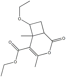 7-Ethoxy-4,6-dimethyl-2-oxo-3-oxabicyclo[4.2.0]oct-4-ene-5-carboxylic acid ethyl ester Structure