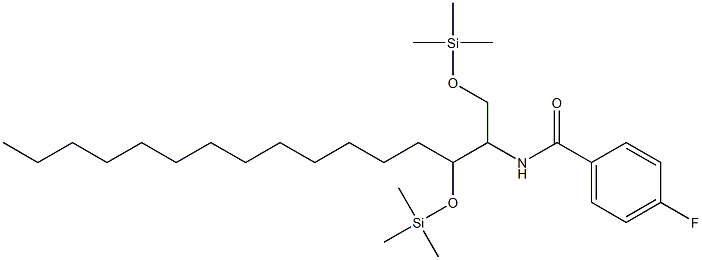 N-[1,3-ビス(トリメチルシリルオキシ)ヘキサデカン-2-イル]-4-フルオロベンズアミド 化学構造式