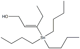 (E)-3-(トリブチルスタンニル)-2-ペンテン-1-オール 化学構造式