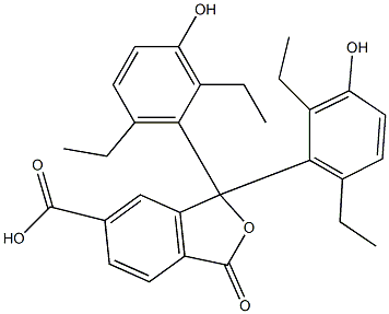 1,1-Bis(2,6-diethyl-3-hydroxyphenyl)-1,3-dihydro-3-oxoisobenzofuran-6-carboxylic acid Structure
