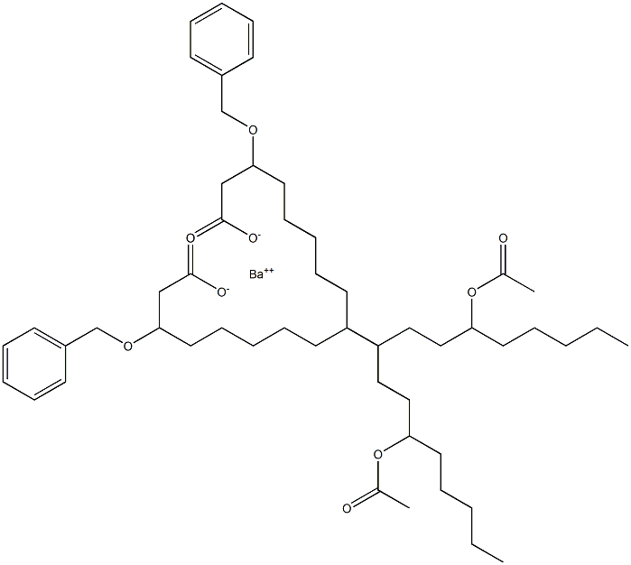 Bis(3-benzyloxy-13-acetyloxystearic acid)barium salt 结构式