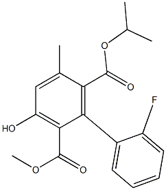 3-Hydroxy-5-methyl-2'-fluoro-1,1'-biphenyl-2,6-dicarboxylic acid 2-methyl 6-isopropyl ester,,结构式