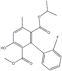 3-Hydroxy-5-methyl-2'-fluoro-1,1'-biphenyl-2,6-dicarboxylic acid 2-methyl 6-isopropyl ester Structure