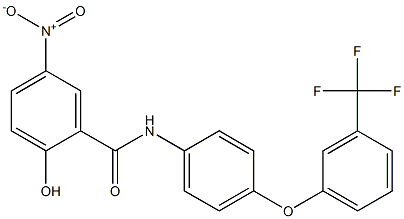2-Hydroxy-5-nitro-N-[4-(3-trifluoromethylphenoxy)phenyl]benzamide,,结构式