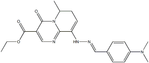 9-[2-(4-Dimethylaminobenzylidene)hydrazino]-6-methyl-6,7-dihydro-4-oxo-4H-pyrido[1,2-a]pyrimidine-3-carboxylic acid ethyl ester