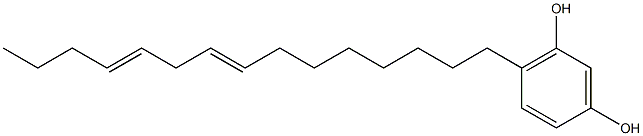 6-(8,11-ペンタデカジエニル)レソルシノール 化学構造式