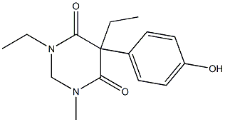 5-エチル-5-(4-ヒドロキシフェニル)-2,5-ジヒドロ-1-メチル-3-エチルピリミジン-4,6(1H,3H)-ジオン 化学構造式