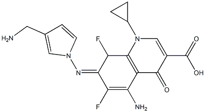 1-Cyclopropyl-1,4-dihydro-4-oxo-5-amino-6,8-difluoro-7-[3-(aminomethyl)pyrrolizino]quinoline-3-carboxylic acid,,结构式
