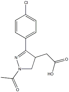 1-Acetyl-3-(4-chlorophenyl)-4,5-dihydro-1H-pyrazole-4-acetic acid Struktur