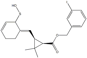 (1R,3S)-2,2-Dimethyl-3-[[(3E)-2,3,4,5-tetrahydro-2-oxothiophen]-3-ylidenemethyl]cyclopropane-1-carboxylic acid-3-iodobenzyl ester,,结构式