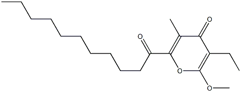 6-Methoxy-3-methyl-5-ethyl-2-(1-oxoundecyl)-4H-pyran-4-one Structure