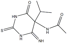 5-Acetylamino-1,2,5,6-tetrahydro-6-imino-5-isopropyl-2-thioxopyrimidin-4(3H)-one Structure