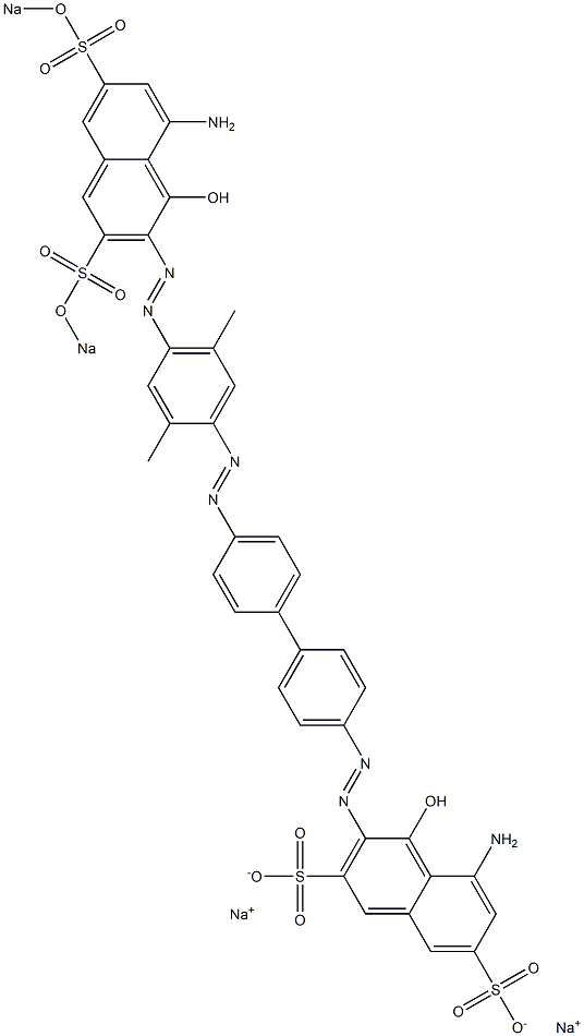 5-Amino-3-[[4'-[[4-[[8-amino-1-hydroxy-3,6-bis(sodiosulfo)-2-naphthalenyl]azo]-2,5-dimethylphenyl]azo]-1,1'-biphenyl-4-yl]azo]-4-hydroxynaphthalene-2,7-disulfonic acid disodium salt Structure