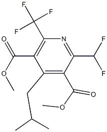 2-ジフルオロメチル-6-(トリフルオロメチル)-4-イソブチルピリジン-3,5-ジカルボン酸ジメチル 化学構造式