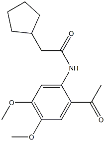 N-(2-Acetyl-4,5-dimethoxyphenyl)cyclopentylacetamide,,结构式