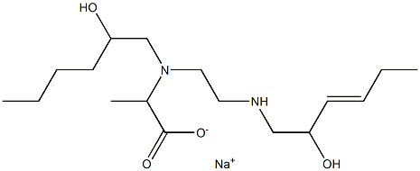 2-[N-(2-Hydroxyhexyl)-N-[2-(2-hydroxy-3-hexenylamino)ethyl]amino]propionic acid sodium salt Structure