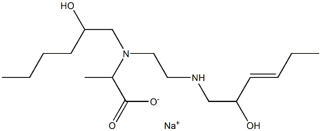 2-[N-(2-Hydroxyhexyl)-N-[2-(2-hydroxy-3-hexenylamino)ethyl]amino]propionic acid sodium salt 结构式