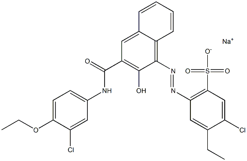 3-Chloro-4-ethyl-6-[[3-[[(3-chloro-4-ethoxyphenyl)amino]carbonyl]-2-hydroxy-1-naphtyl]azo]benzenesulfonic acid sodium salt